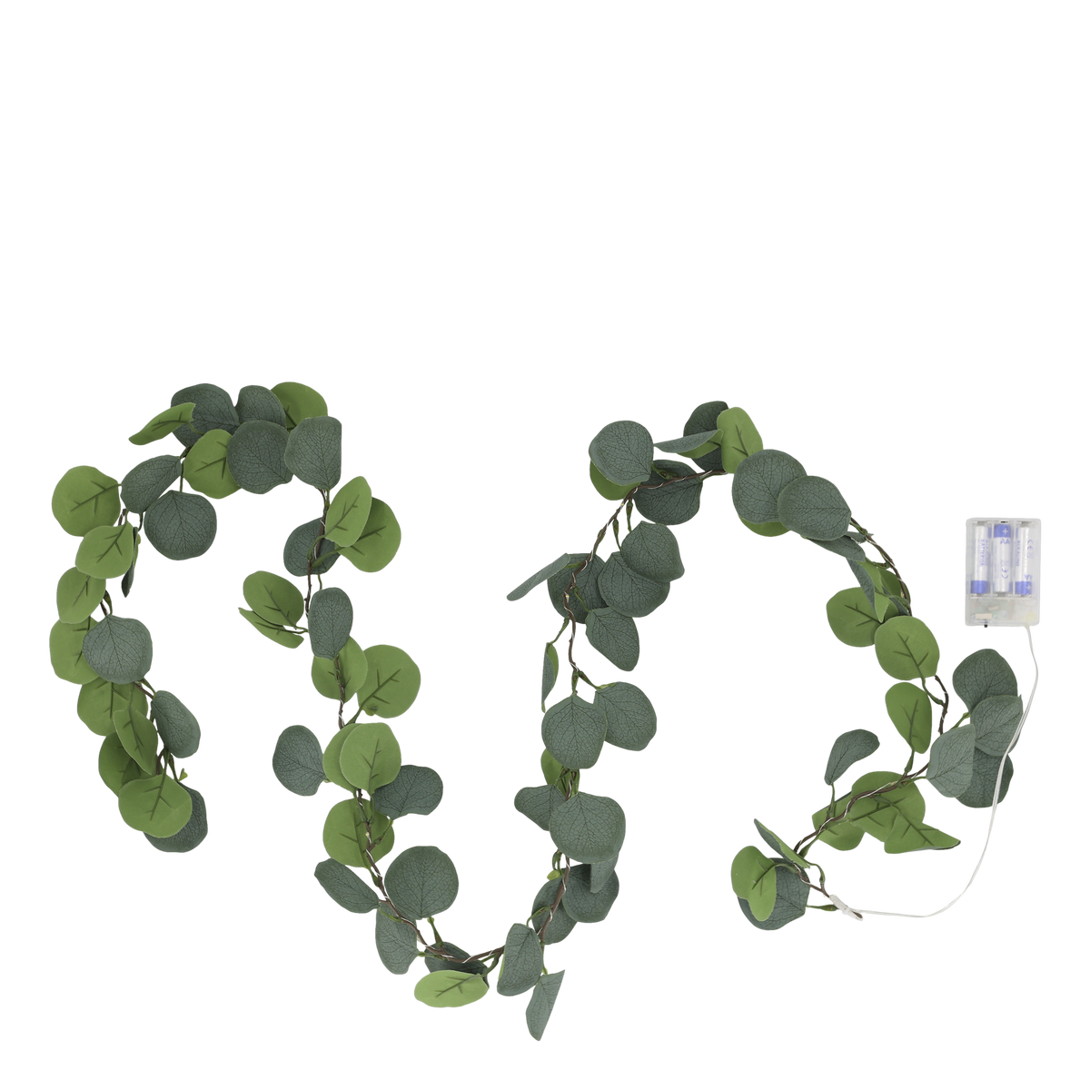 Chic Antique – Lichterkette mit Eukalyptusblättern, L190 cm, Grün