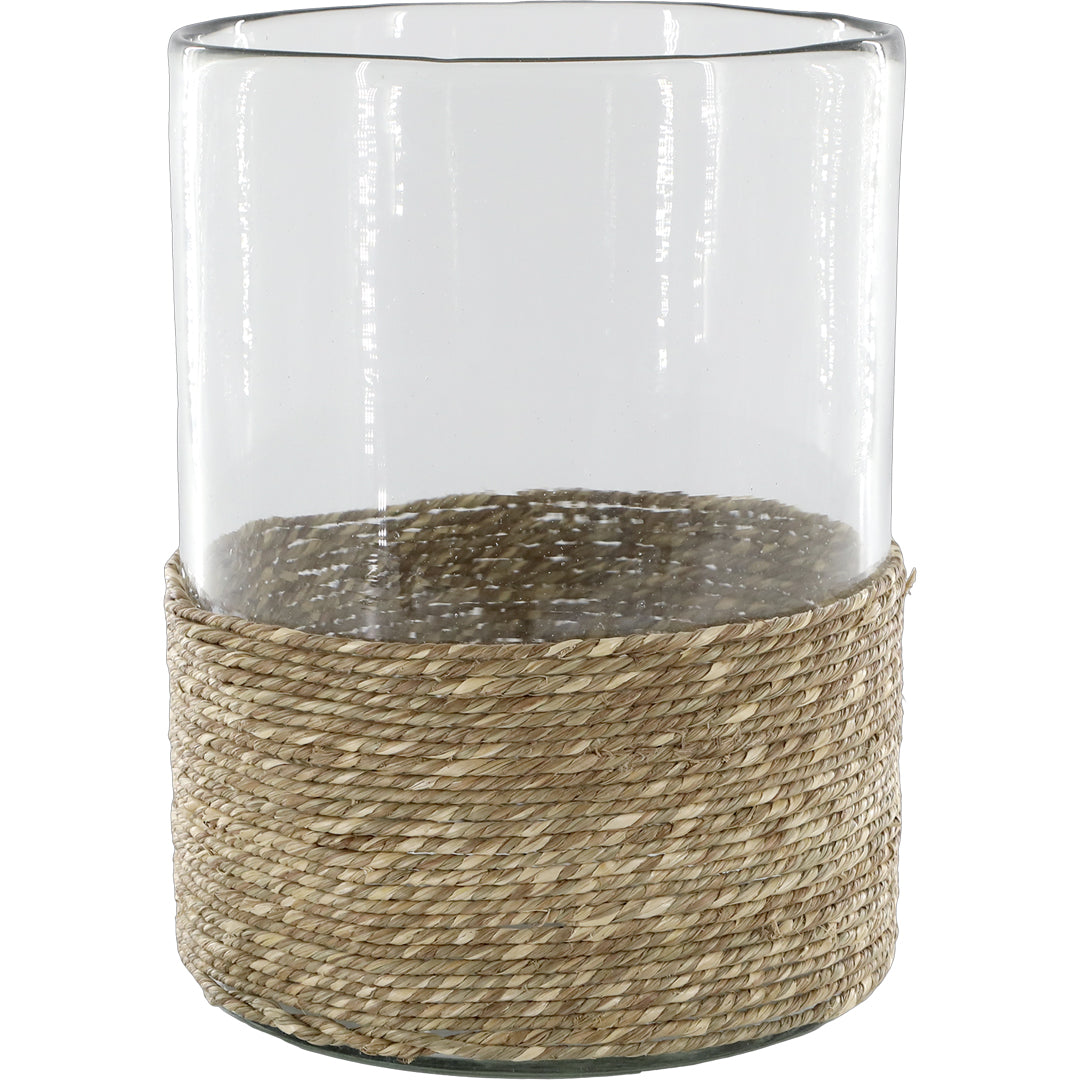 Chic Antique – Hurricane mit geflochtenem Boden – Großes Modell H26 cm