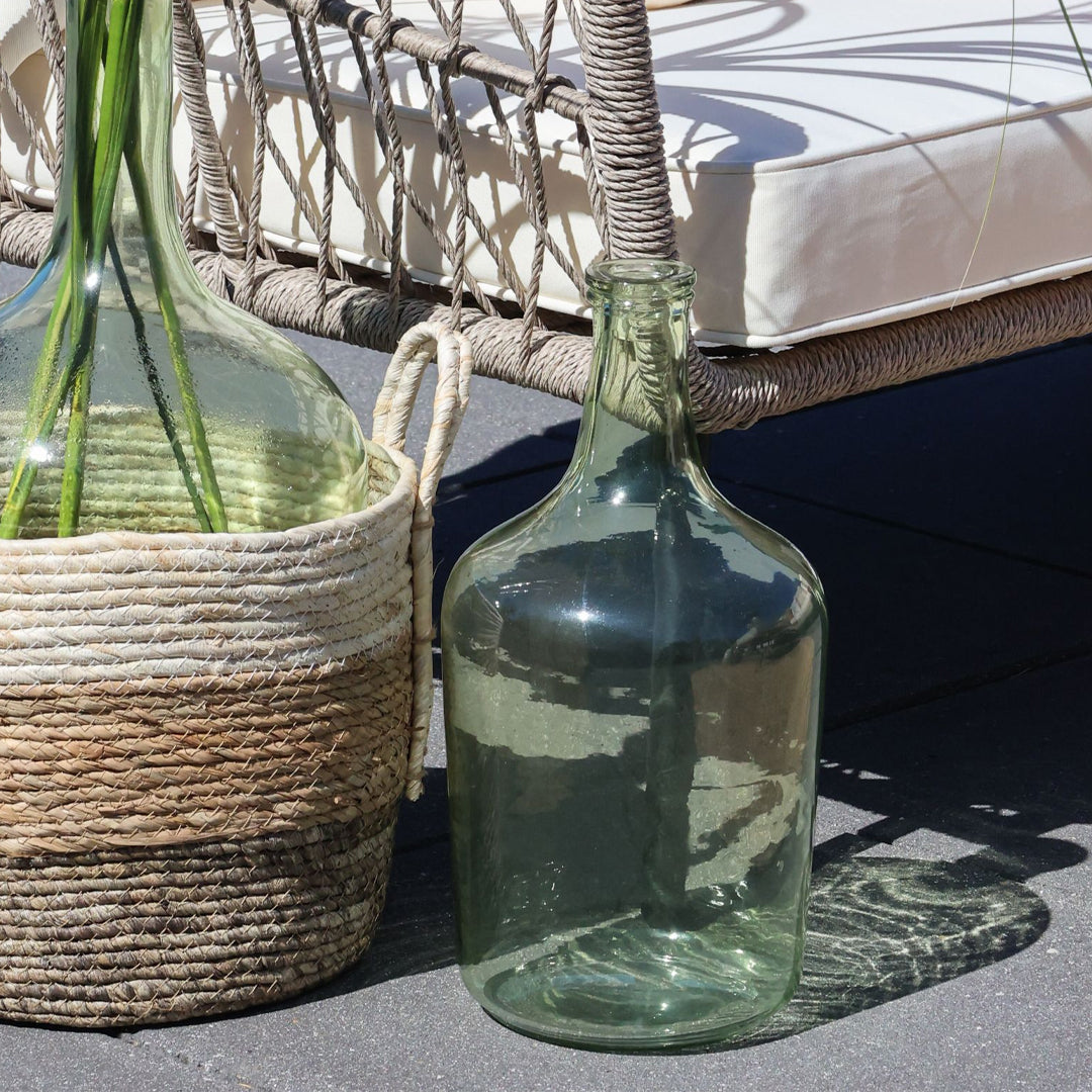 Chic Antique – Grüne Glasflasche / Bodenvase – H37 cm Ø19 cm