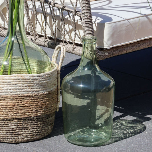 Chic Antique – Grüne Glasflasche / Bodenvase – H37 cm Ø19 cm