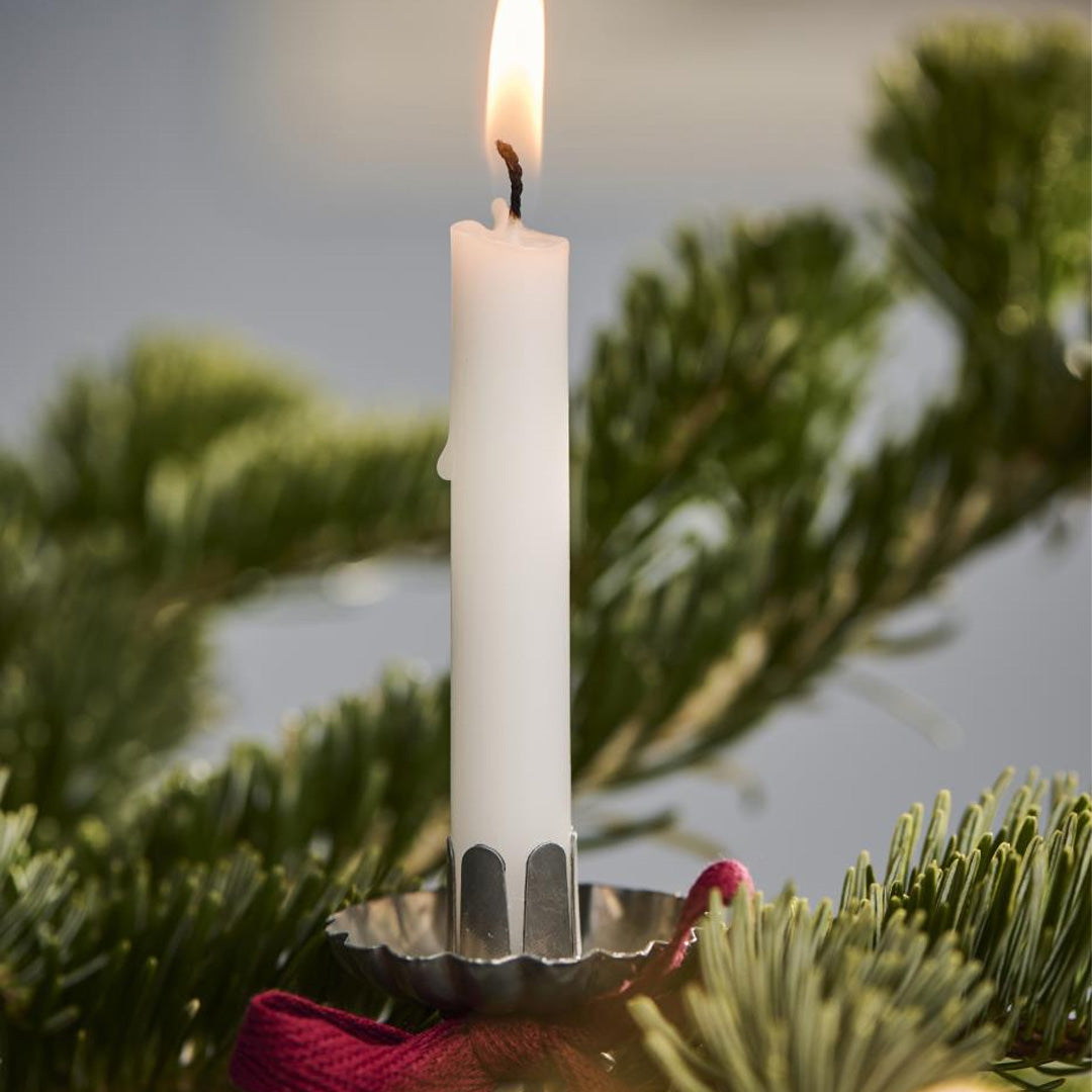 Ib Laursen - Schachtel mit 12 Stumpenkerzen, cremefarbenes Stearin, Weihnachtsbox, svanemærket