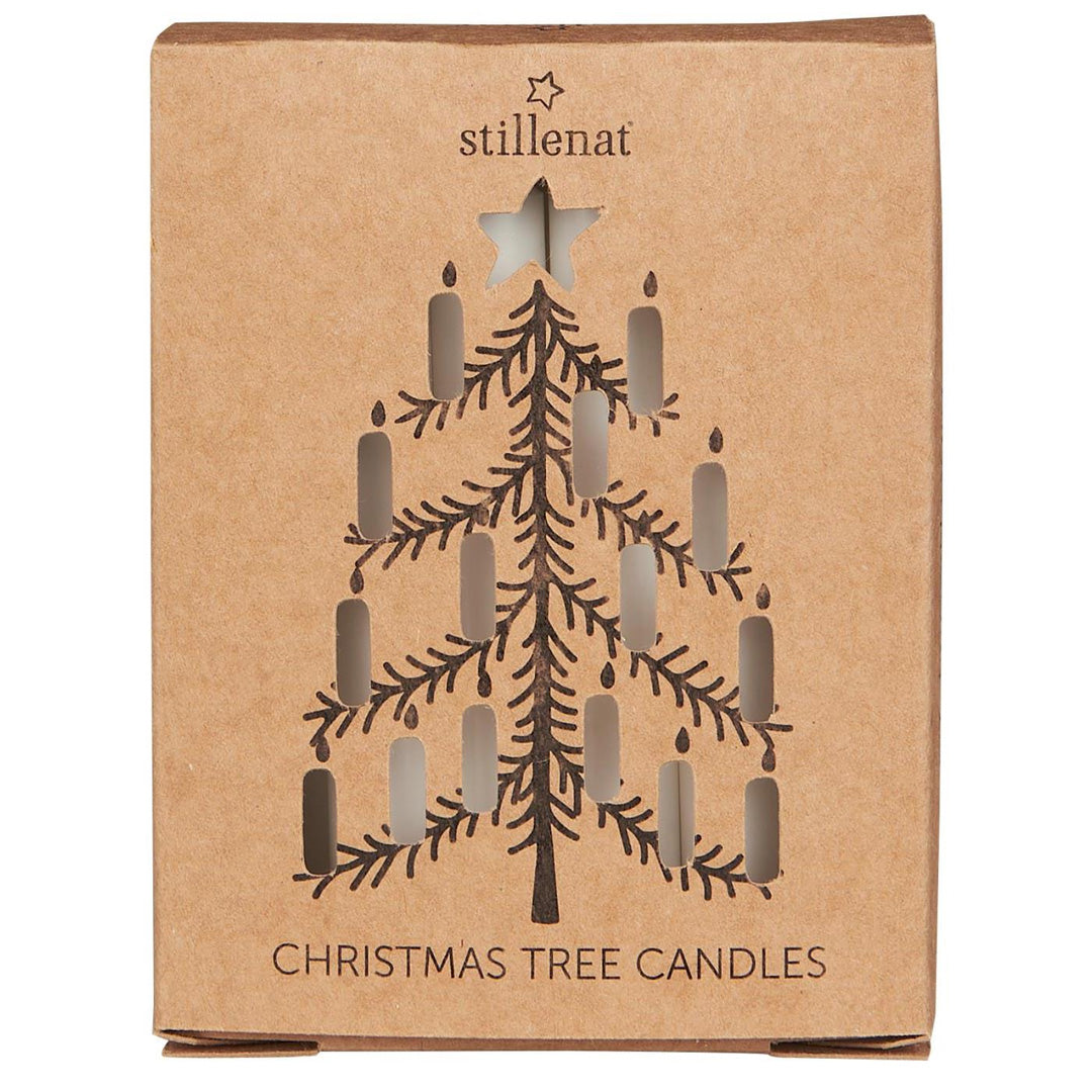 Ib Laursen - Schachtel mit 12 Stumpenkerzen, cremefarbenes Stearin, Weihnachtsbox, svanemærket