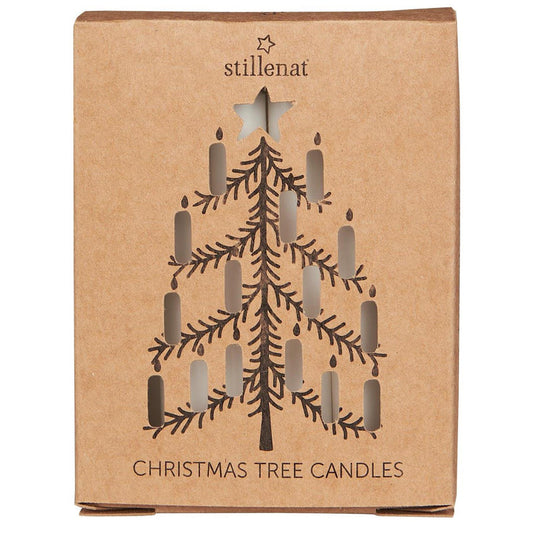 Ib Laursen - Schachtel mit 12 Stumpenkerzen, cremefarbenes Stearin, Weihnachtsbox, svanemærket