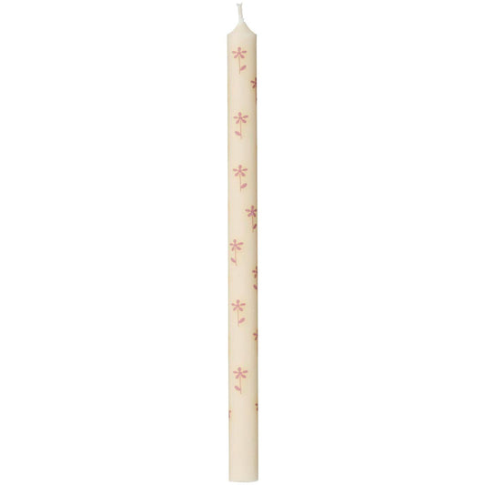 Ib Laursen – Stabkerzen, 8 Stück, mit schlichten Blumen – Ø 1,3 cm, H 20 cm