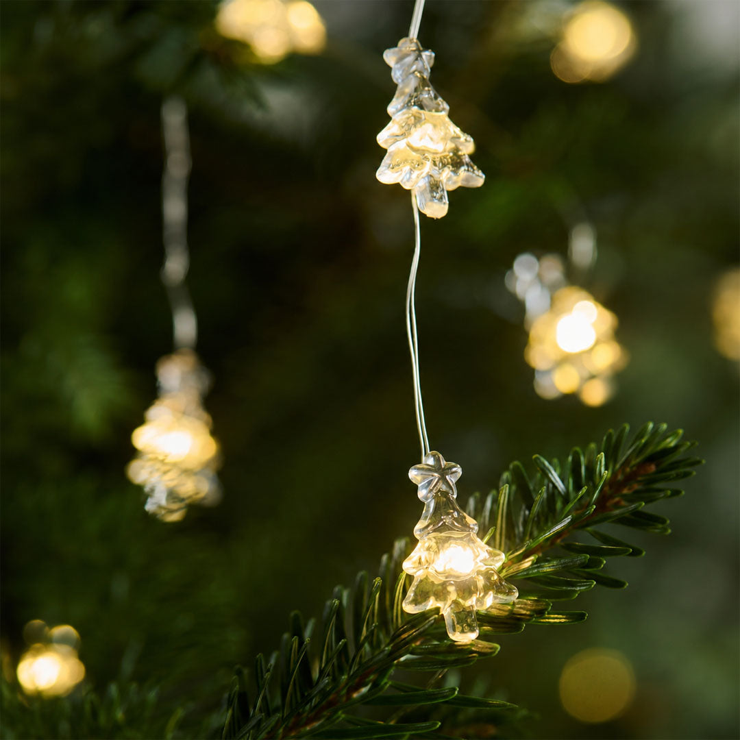 Ib Laursen – Lichterkette mit 20 transparenten Weihnachtsbäumen – warmes Licht
