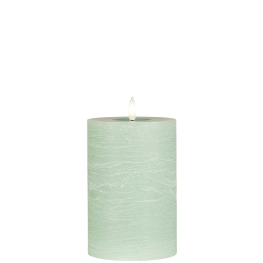 Ib Laursen - LED-Blockkerze Mint mit warmer Flamme für den Innenbereich - 15 cm