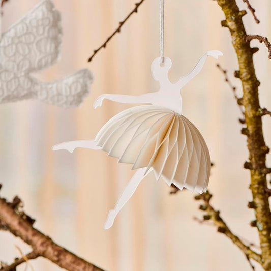 Ib Laursen - Papier-Ballerina in Tanzposition – weiß