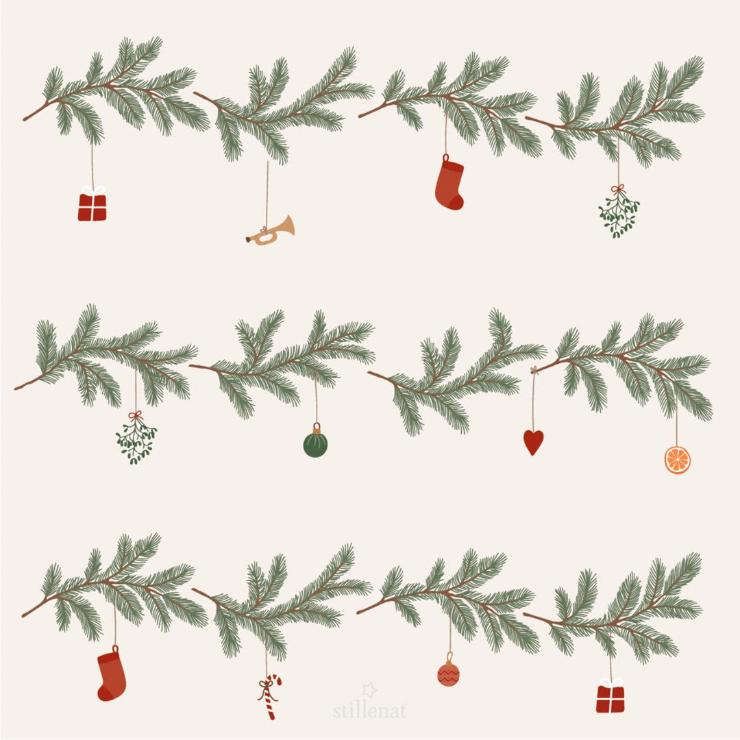 Ib Laursen - Serviette Weihnachtsgirlanden – My Nostalgic Christmas, 50 Stück