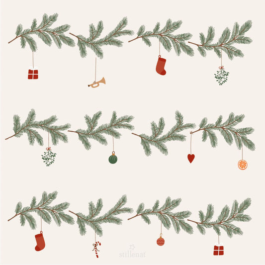 Ib Laursen - Serviette Weihnachtsgirlanden – My Nostalgic Christmas, 50 Stück