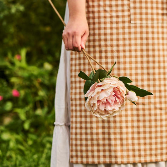 Ib Laursen – Pfingstrosenstiel mit 1 Blüte und 1 Knospe Rosa – 55 cm
