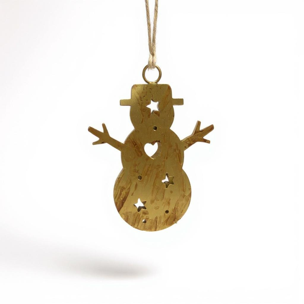 Weihnachtsanhänger „Messingschneemann“ – 11 × 8 cm – zum Hängen