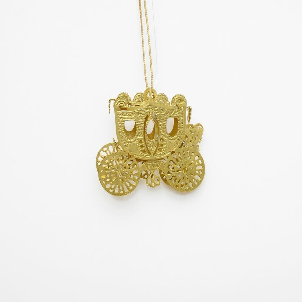 Weihnachtsanhänger „Kutsche“ aus Messing – 2 × 5,5 × 4,5 cm – zum Hängen