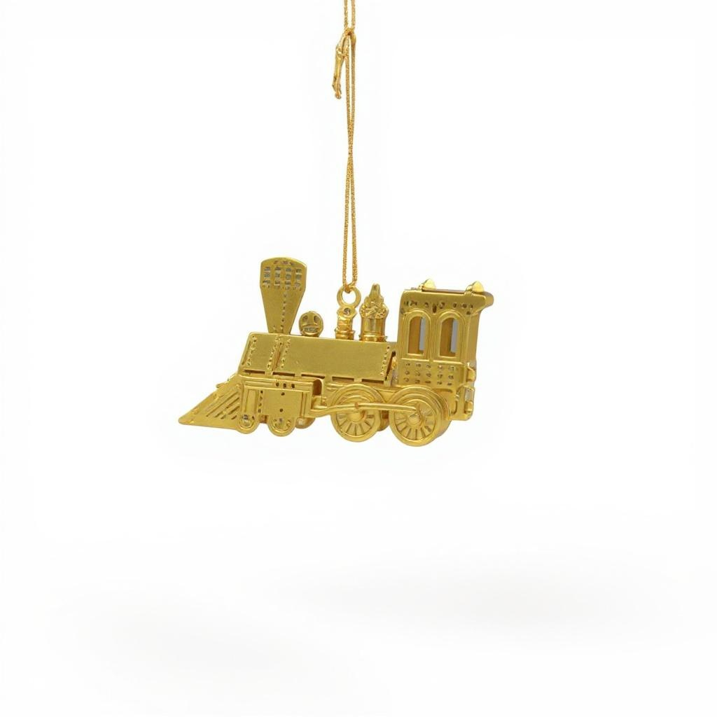 Weihnachtsornament Lokomotive aus Messing – 8 × 4 cm – zum Hängen