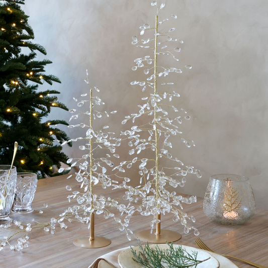 Chic Antique – Weihnachtsbaum mit Prismen und Goldfaden – H42 cm – Klar, klein