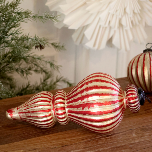 Chic Antique – Ornament – H30/Ø13 cm – Kirschrot und Champagner, klein