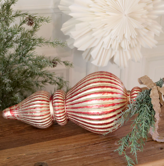 Chic Antique – Ornament – H42/Ø17 cm – Kirschrot und Champagner, groß
