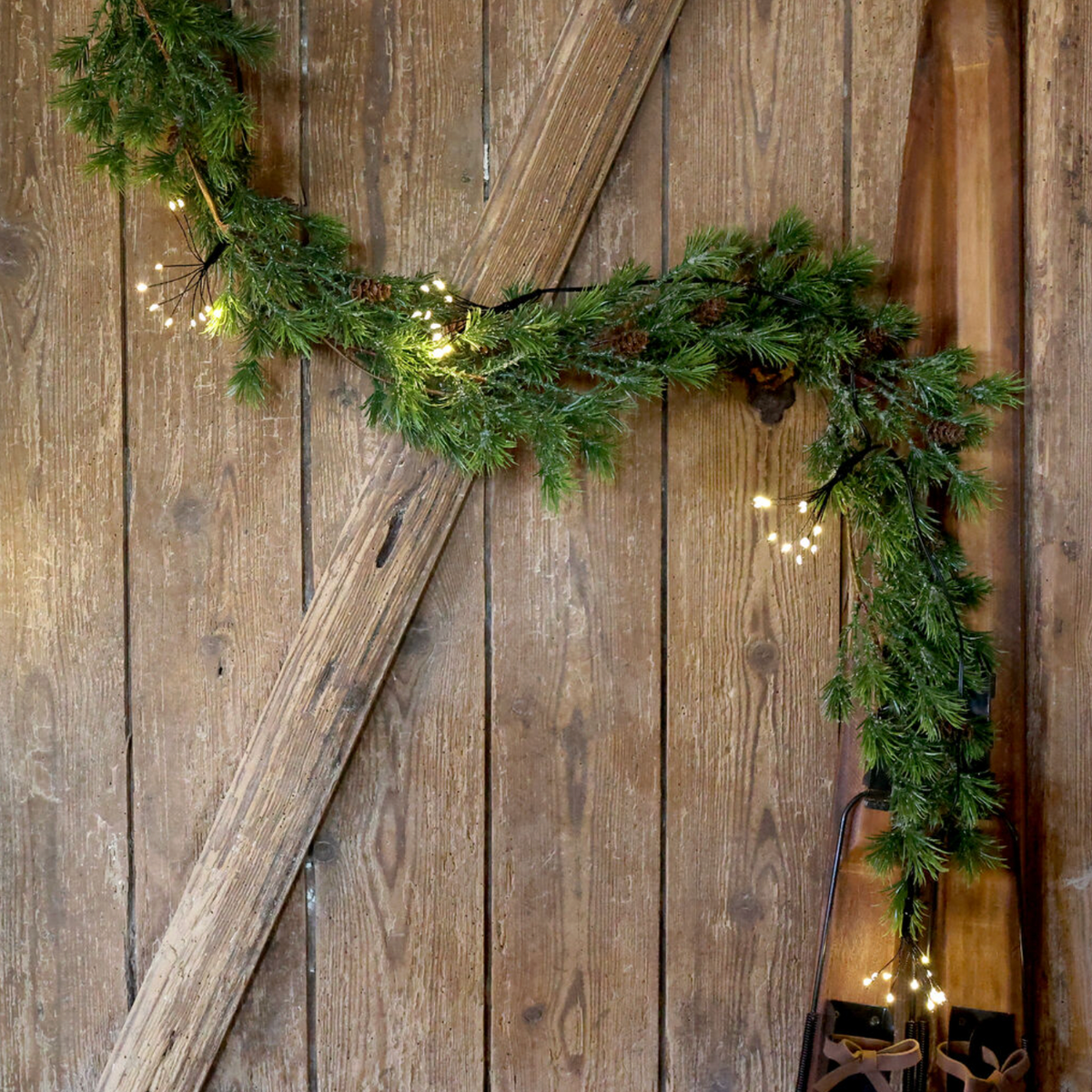 Chic Antique – Lichterkette mit 10 Eiskristallen, L270 cm, Anthrazit