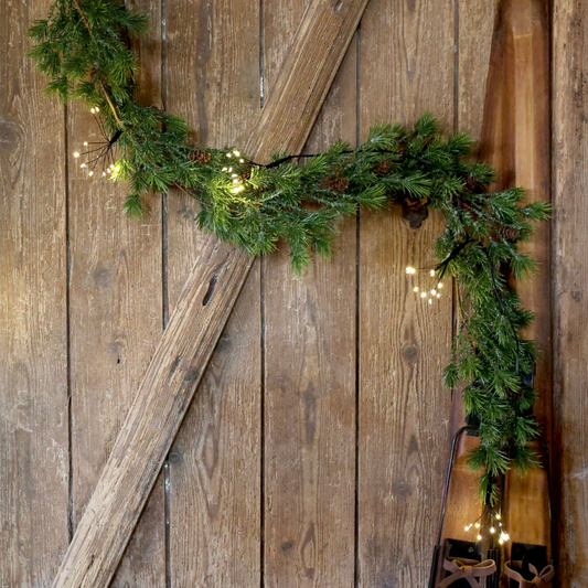 Chic Antique – Lichterkette mit 10 Eiskristallen, L270 cm, Anthrazit