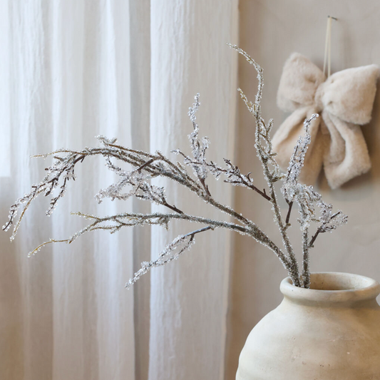 Chic Antique – Bereifter Dekozweig – Künstlicher Winterzweig mit Eisoptik