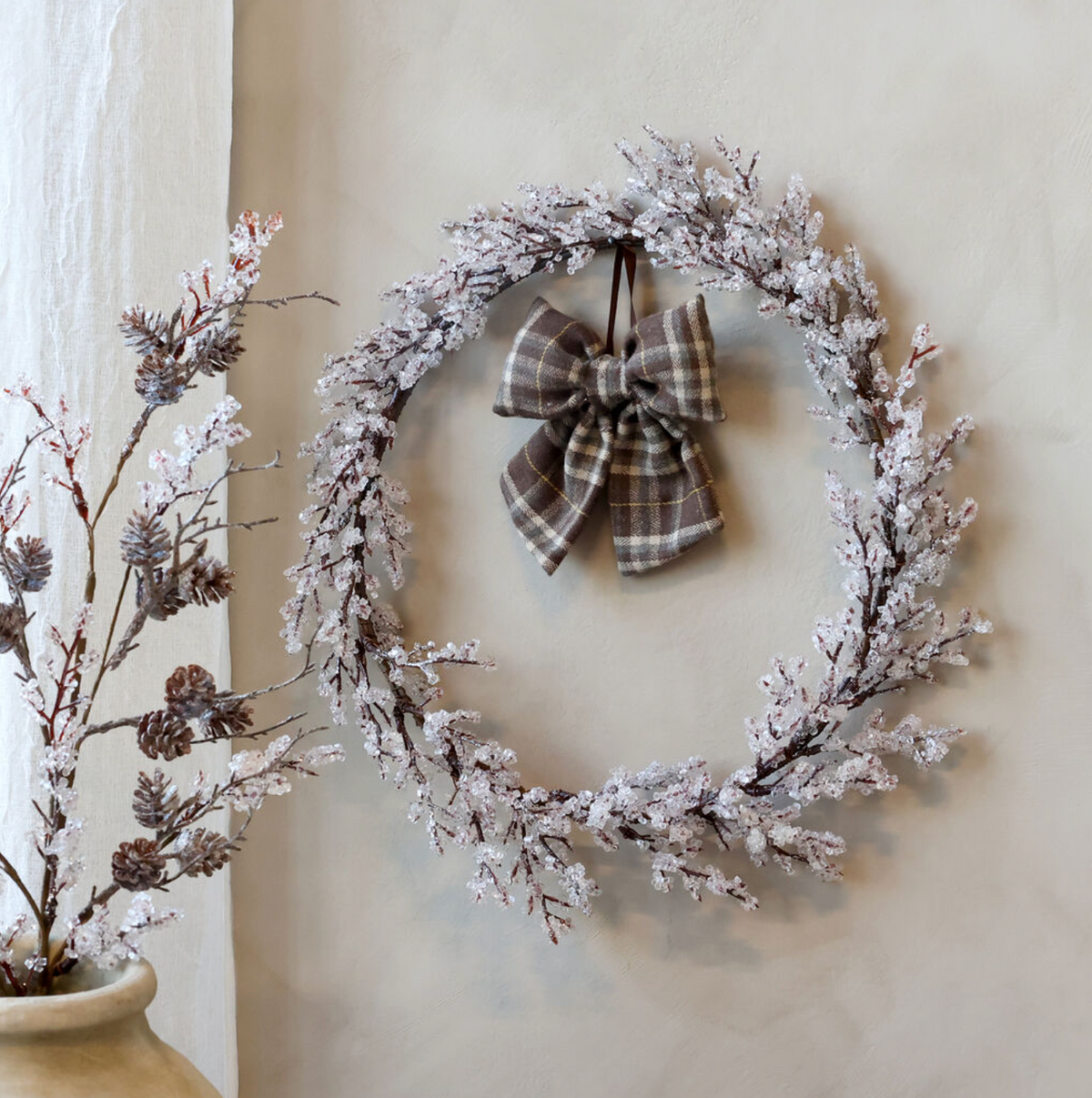 Chic Antique – Bereifter Kranz Ø45 cm – Natur | Handgefertigter Weihnachtskranz