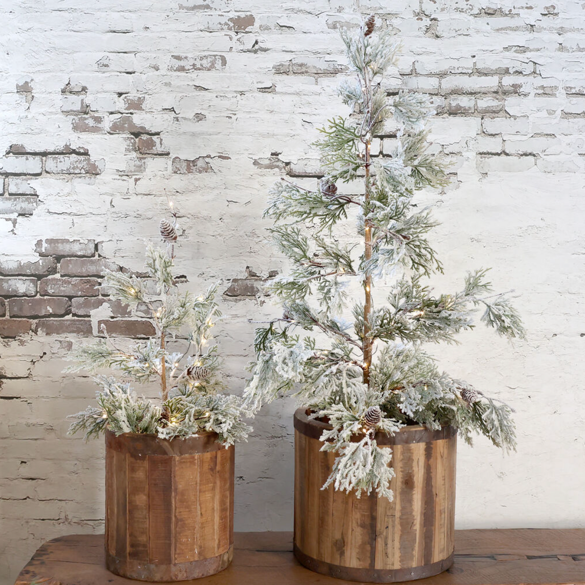 Chic Antique – Fleur Tannenbaum mit Schnee und LED | H90 / Ø50 cm – Grün