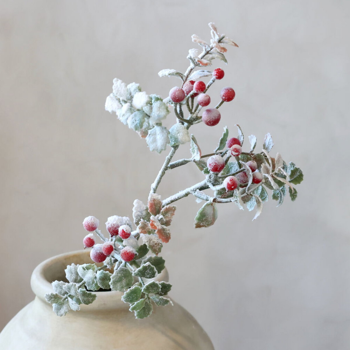 Chic Antique – Fleur Zweig mit Beeren und Blättern | H65 cm – Grün/Rot