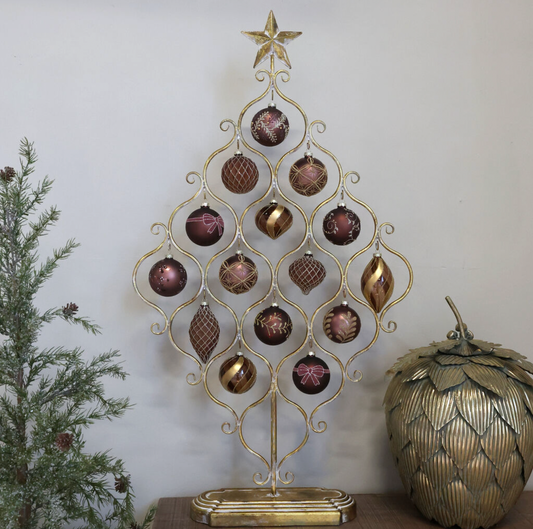 Chic Antique – Vire Weihnachtsbaumständer mit Stern – H106 × L60 × B13,5 cm – Antikmessing