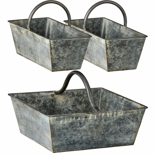 Ib Laursen – Urban Garden Korbset aus Metall mit Griff – 3-teilig