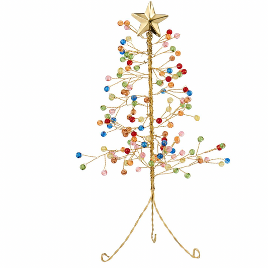 Ib Laursen – Fairytale Christmas Weihnachtsbaum mit bunten Perlen und Stern – H25 x Ø12 cm, Klein