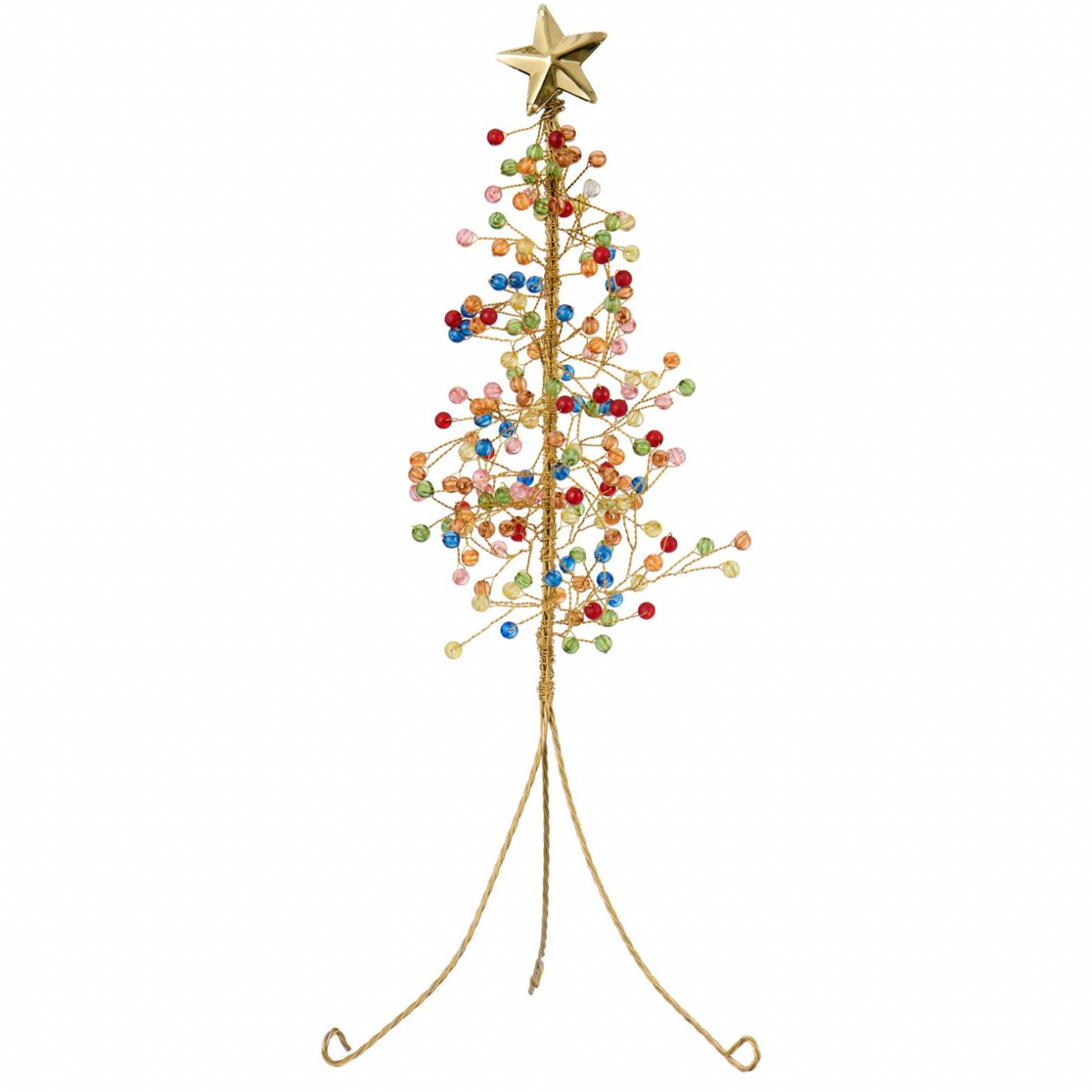 Ib Laursen – Fairytale Christmas Weihnachtsbaum mit bunten Perlen und Stern – H35 x Ø13 cm