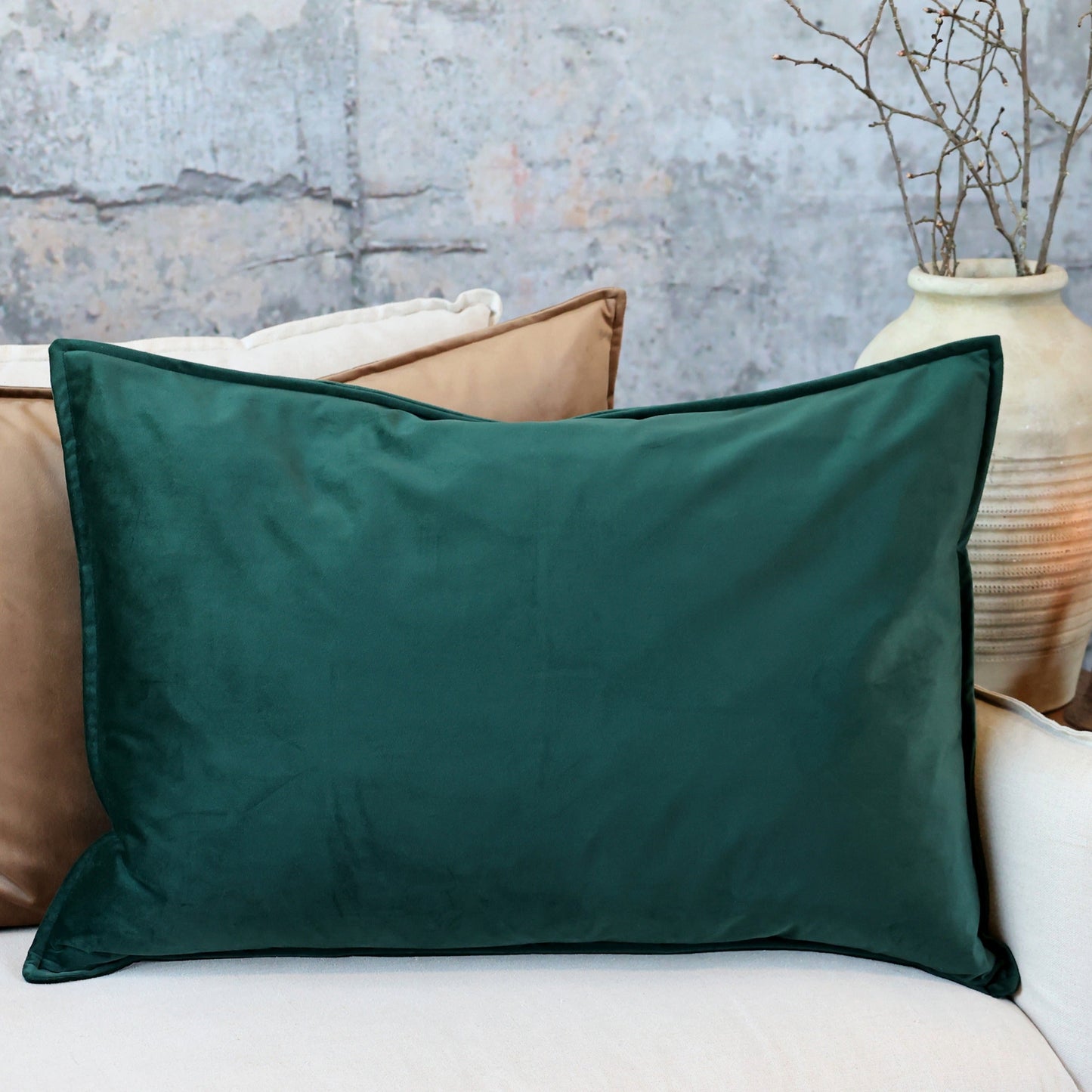 Chic Antique - Aix Kissenbezug aus Samt L50/B70 cm Forest Green