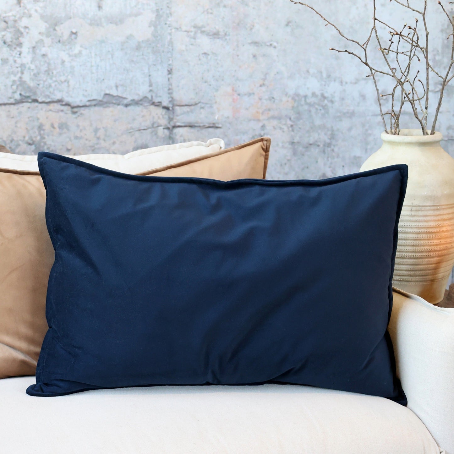 Chic Antique – Aix Velours-Kissenbezug L50/B70 cm Indigo Blue