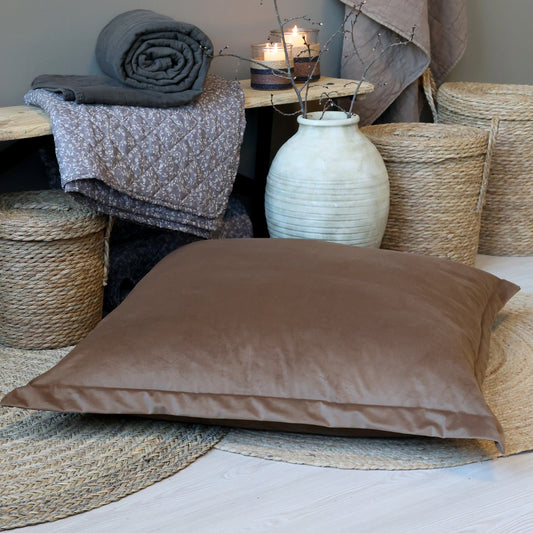 Chic Antique – Aix Velours-Kissenbezug für Bodenkissen L80/B80 cm Cognac