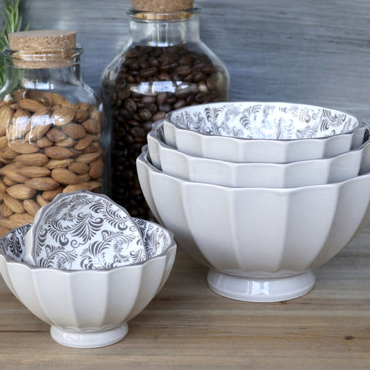 Chic Antique - Arés Latte-Schalen mit Muster – Set aus 5