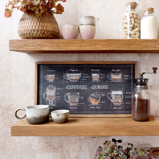 Chic Antique - Bild mit Kaffeemotiv und Naturrahmen H30/L40 cm