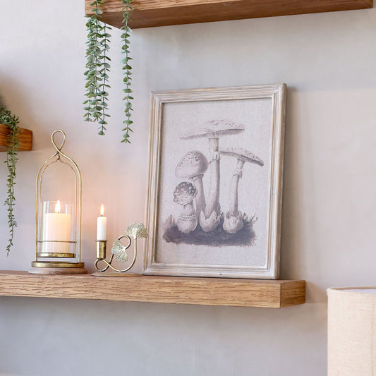 Chic Antique - Bild mit Pilzmuster und Naturrahmen H33/L43/B1,5 cm