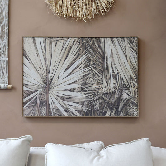 Chic Antique - Bild mit Palmenblättern - H53/B77 cm