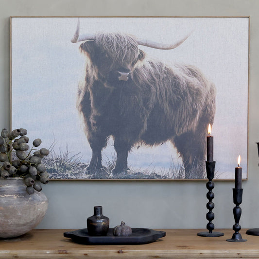 Chic Antique - Bild mit Bulle und Naturrahmen - H53/L77 cm