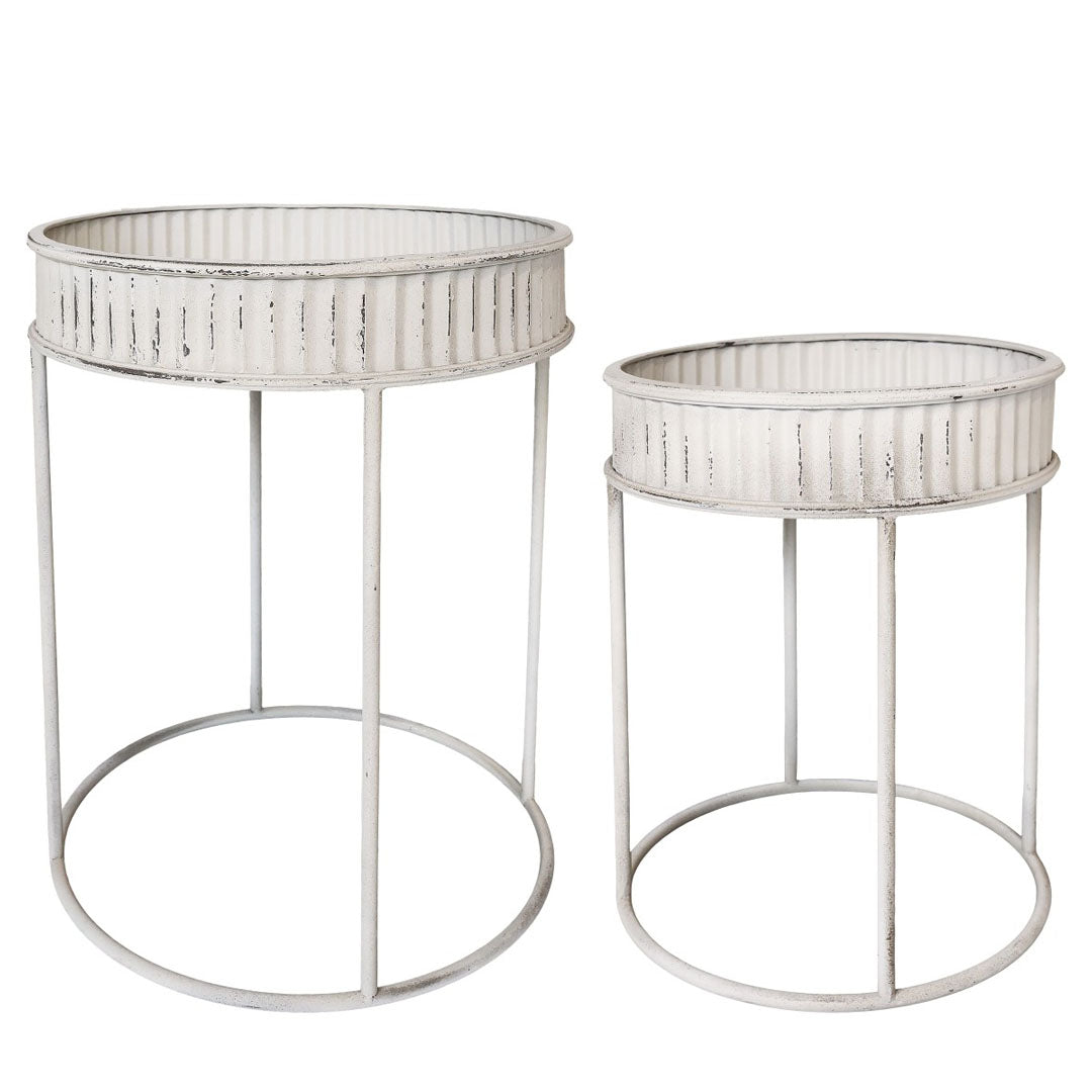 Chic Antique - Tisch mit Dekor Set aus 2 - Creme