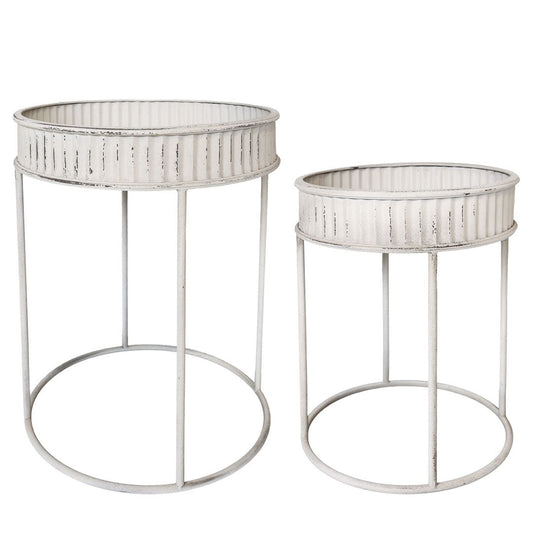Chic Antique - Tisch mit Dekor Set aus 2 - Creme