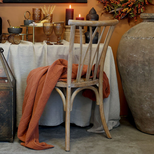 Chic Antique - 2 Stück Französischer Esszimmerstuhl mit Geflechtsitz
