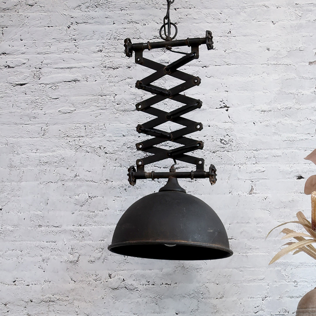Chic Antique - Vintage Fabrik-Deckenlampe in Antik-Schwarz