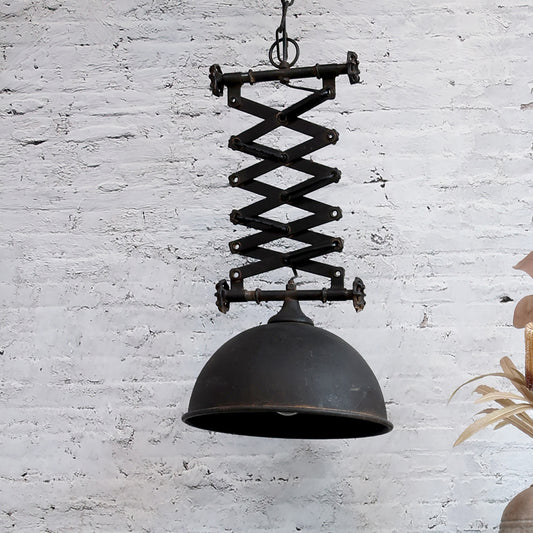 Chic Antique - Vintage Fabrik-Deckenlampe in Antik-Schwarz