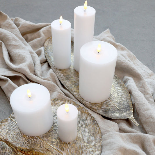 Chic Antique - LED-Blockkerze H20/Ø6 cm Weiß