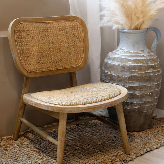 Chic Antique - Loungesessel mit Flechtsitz & Rückenlehne - H78,5/L60/B62 cm