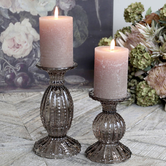 Paketangebot: Chic Antique - Kerzenhalter mit Perlenrand, 2er-Set Mocca