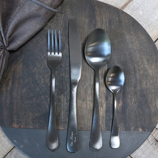 Chic Antique - Nordique Besteckset - 4-teilig, 23 cm, Schwarz Edelstahl