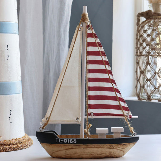 Chic Antique – Segelboot Dekoration H32/L22/B6 cm, Cherry