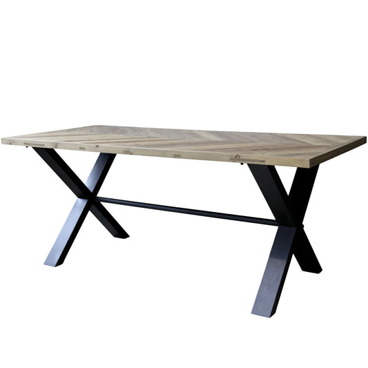 Chic Antique – Fischgrät-Esstisch H77/L200/B90 cm Natur