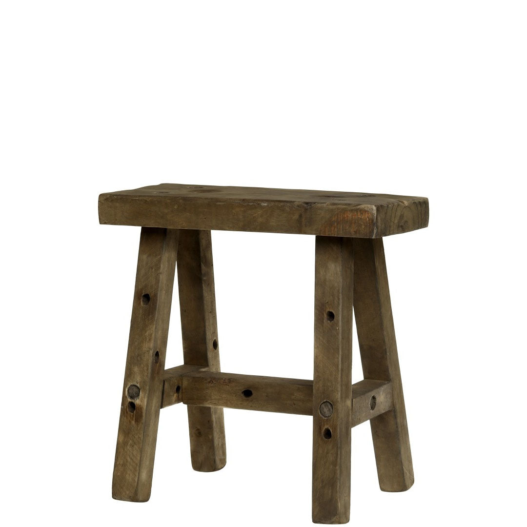 Chic Antique - Hocker Kiefer Natur, H41/L40/B27 cm